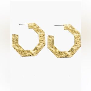Panacea Cache Gold Textured Hoop Earrings